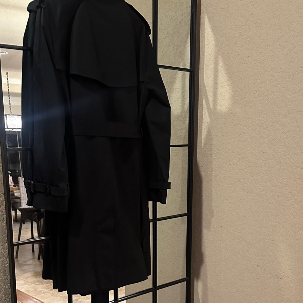 Woman’s Burberry Hillington Black Trench Coat with Signature Plaid Lining US 6 - Picture 10 of 12